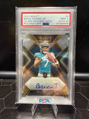 2023 Panini Prizm #4 Brian Thomas Jr. '24 XRC Mystery Auto /99 PSA 10