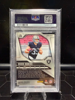 2024 Panini Prizm Brock Bowers #315 Silver Prizm RC Rookie PSA 10 Gem Mint