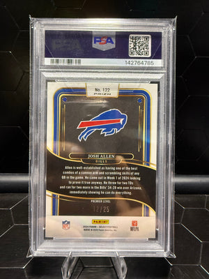 2024 Panini Select Josh Allen #122 Tie-Dye Prizm /25 PSA 10