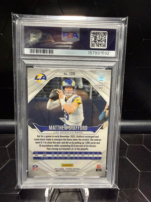 2024 Panini Phoenix Matthew Stafford #106 International Gold /10 PSA 10