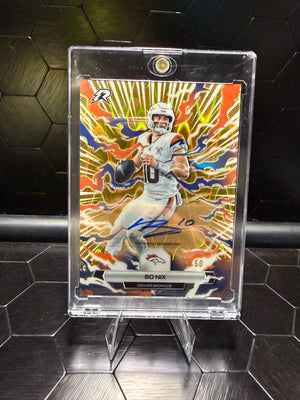 2024 Topps Resurgence Bo Nix #RRS-BN Gold Power Surge Rookie Autograph /50