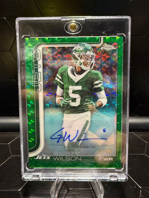2025 Topps Chrome Garrett Wilson Green Geometric Refractor Auto /99
