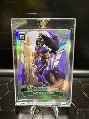 2025 Donruss Optic Lamar Jackson #1 Downtown Prizm Ravens