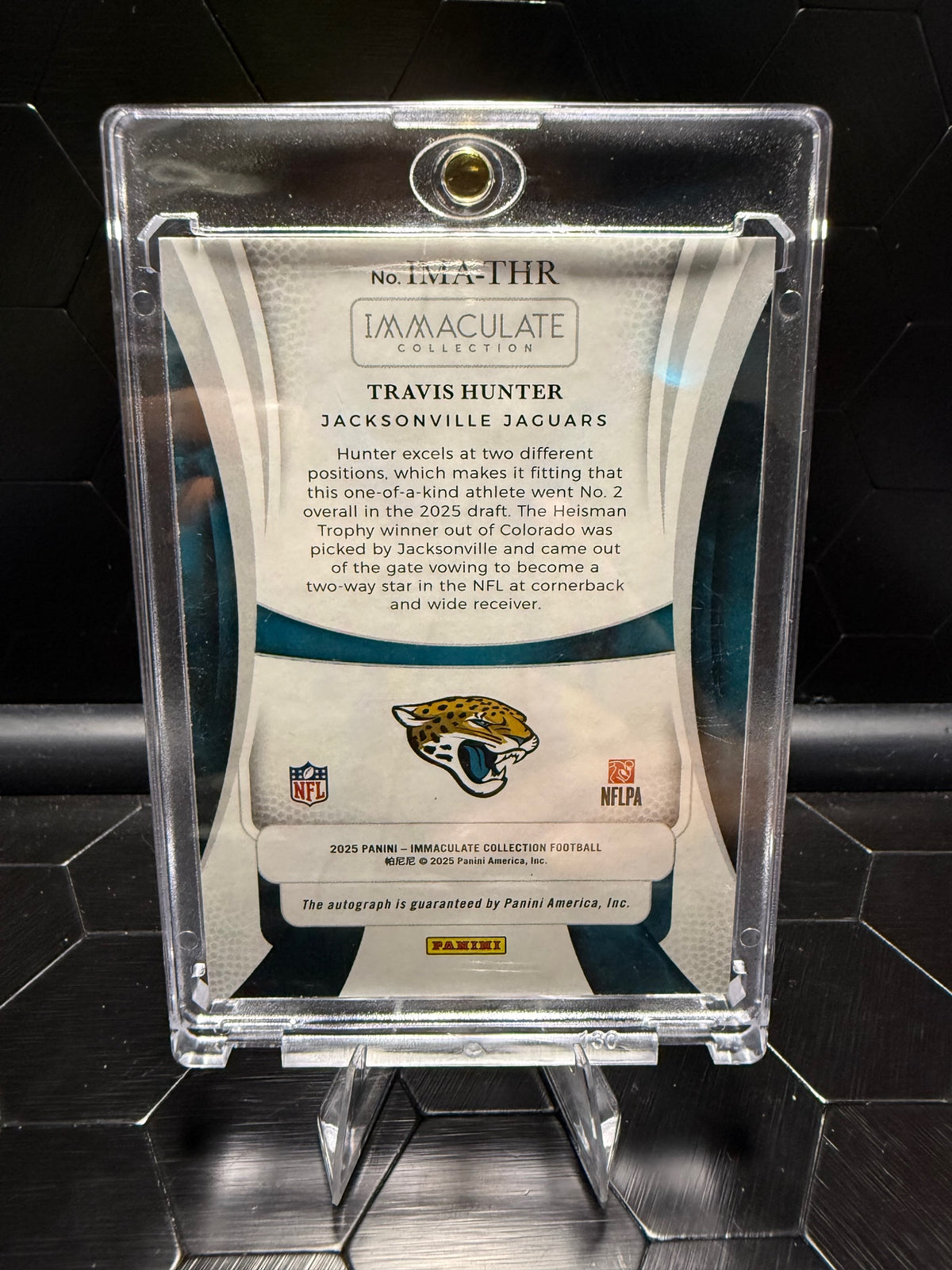 2025 Immaculate Travis Hunter #IMA-THR Moments Auto RC 43/49