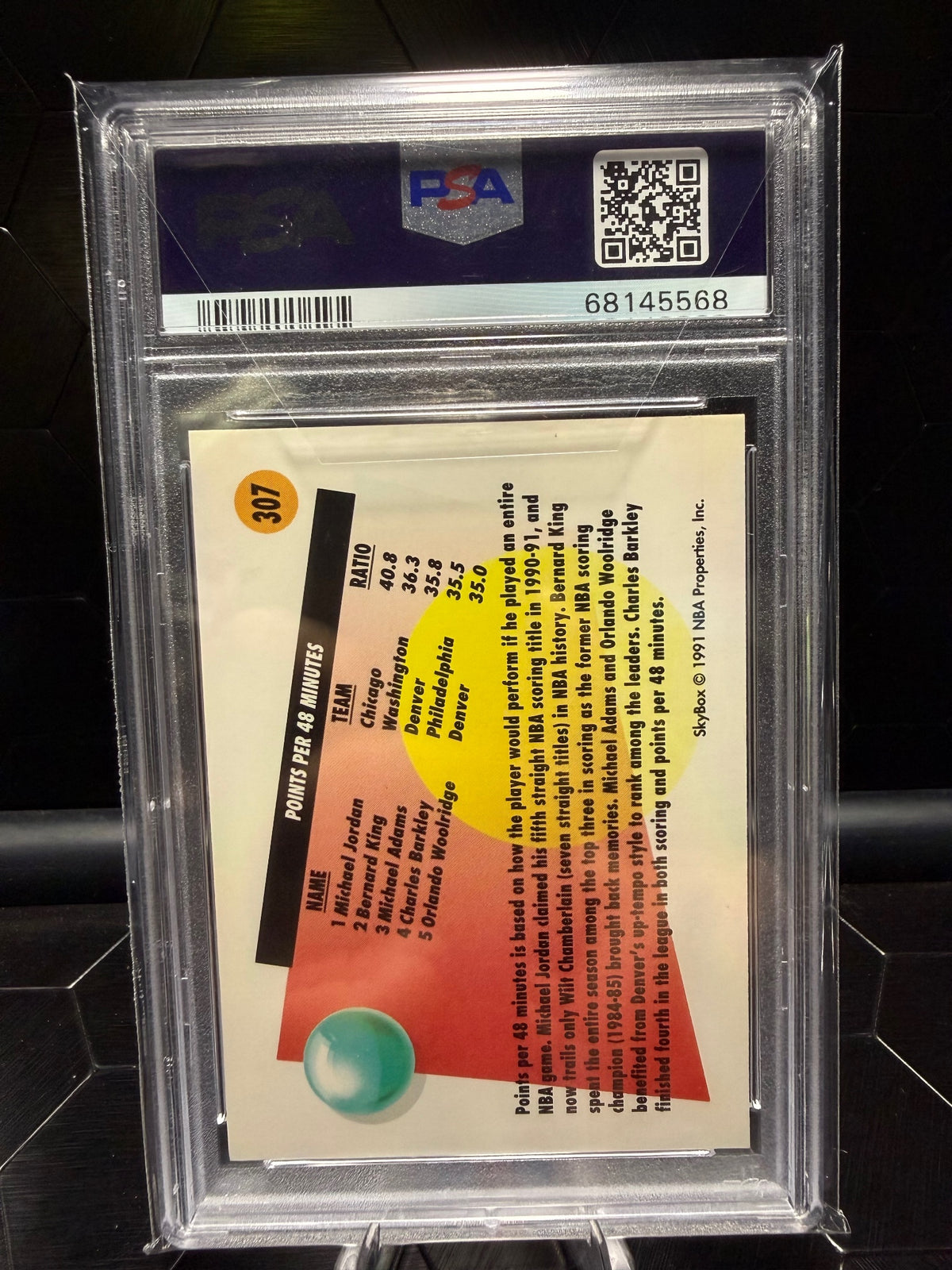 1991-92 SkyBox #307 Michael Jordan PSA 10