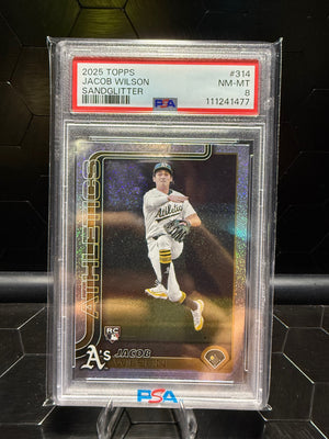 2025 Topps Series 1 Jacob Wilson #314 Sandglitter RC PSA 8