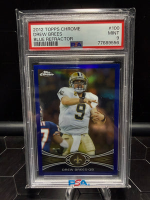 2012 Topps Chrome #100 Drew Brees Blue Refractor #100 /199 PSA 9