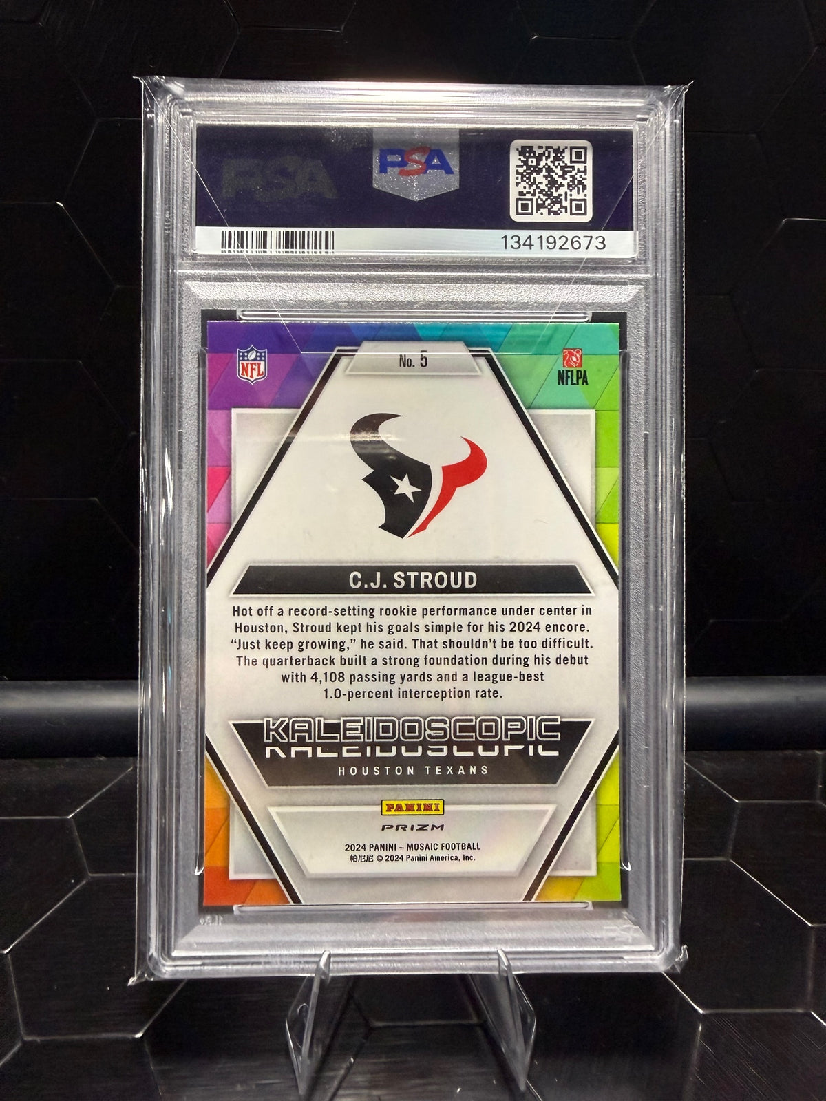 2024 Panini Mosaic CJ Stroud Kaleidoscopic #5 PSA 9