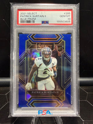 2021 Panini Select #285 Patrick Surtain II Blue Prizm /99 PSA 10