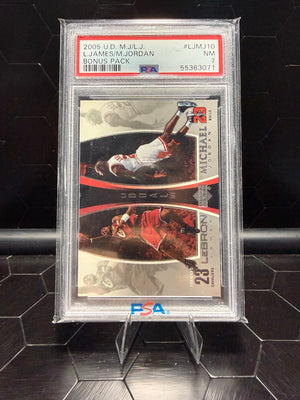 2005 Upper Deck LeBron James / Michael Jordan #LMJ10 Bonds PSA 7