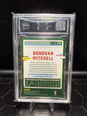2023-24 Donruss #140 Donovan Mitchell Gold 01/10 Arena Club 9.5 Mint