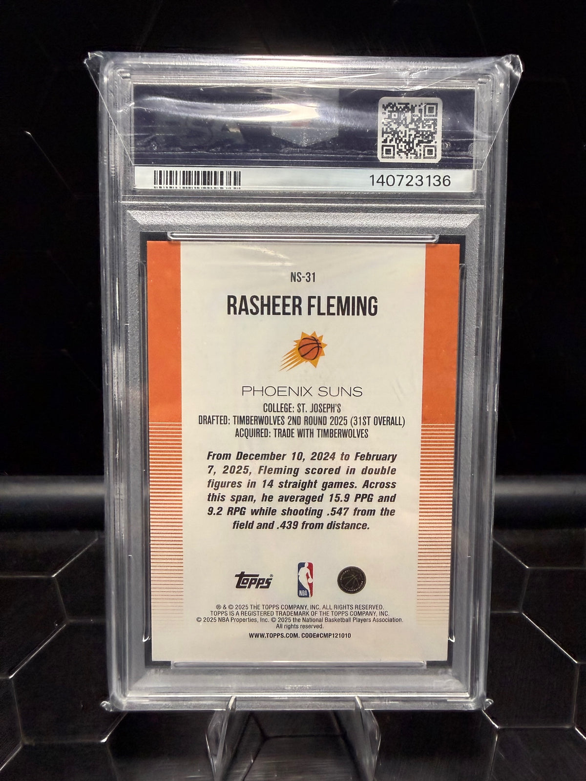 2025 Topps Rasheer Fleming #NS-31 New School Red Rainbow 4/5 RC PSA 8