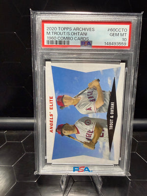 2020 Topps Archives Mike Trout / Shohei Ohtani #60CC-TO 1960 Combo Cards PSA 10