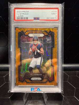2023 Panini Prizm C.J. Stroud #339 Lazer Prizm RC PSA 9