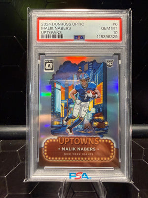 2024 Donruss Optic Malik Nabers #6 Uptowns RC PSA 10