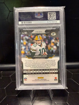 2020 Panini Prizm Jordan Love #363 No Huddle Prizm Rookie Auto PSA 9
