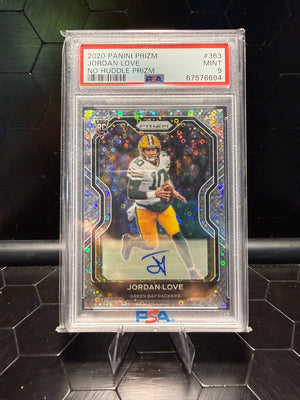 2020 Panini Prizm Jordan Love #363 No Huddle Prizm Rookie Auto PSA 9