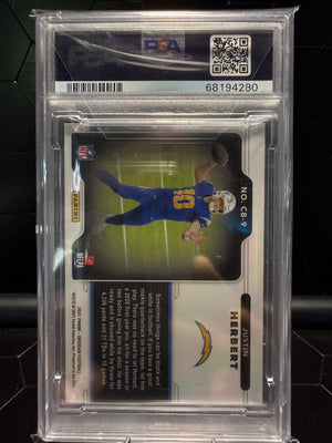 2021 Panini Obsidian Justin Herbert #CB9 Black Color Blast PSA 9