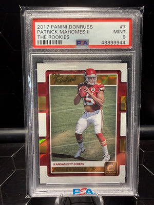 2017 Donruss Patrick Mahomes II #7 The Rookies RC PSA 9