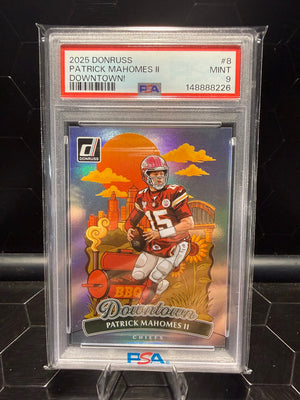 2025 Donruss Patrick Mahomes II #8 Downtown PSA 9
