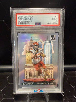 2024 Donruss Travis Kelce #7 Downtown PSA 9