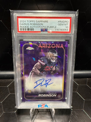 2024 Topps Chrome Sapphire Darius Robinson #RA-DRO Purple Auto /10 PSA 10