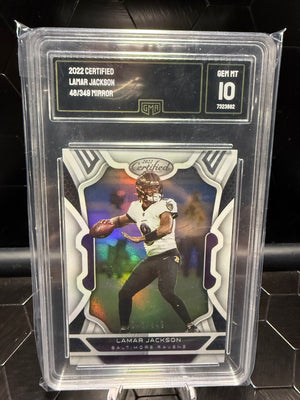 2022 Panini Certified #6 Lamar Jackson 48/349 GMA 10