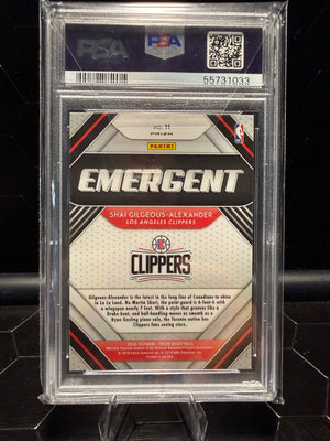 2018-19 Panini Prizm Shai Gilgeous-Alexander #11 Emergent Silver Prizm RC PSA 10