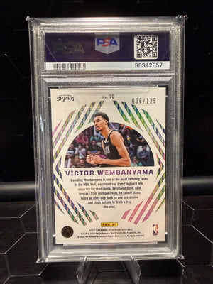 2023-24 Panini Phoenix Victor Wembanyama #16 Mystique Red 006/125 RC PSA 9