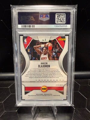 2019-20 Panini Prizm Hakeem Olajuwon #4 Choice Tiger Stripe PSA 10