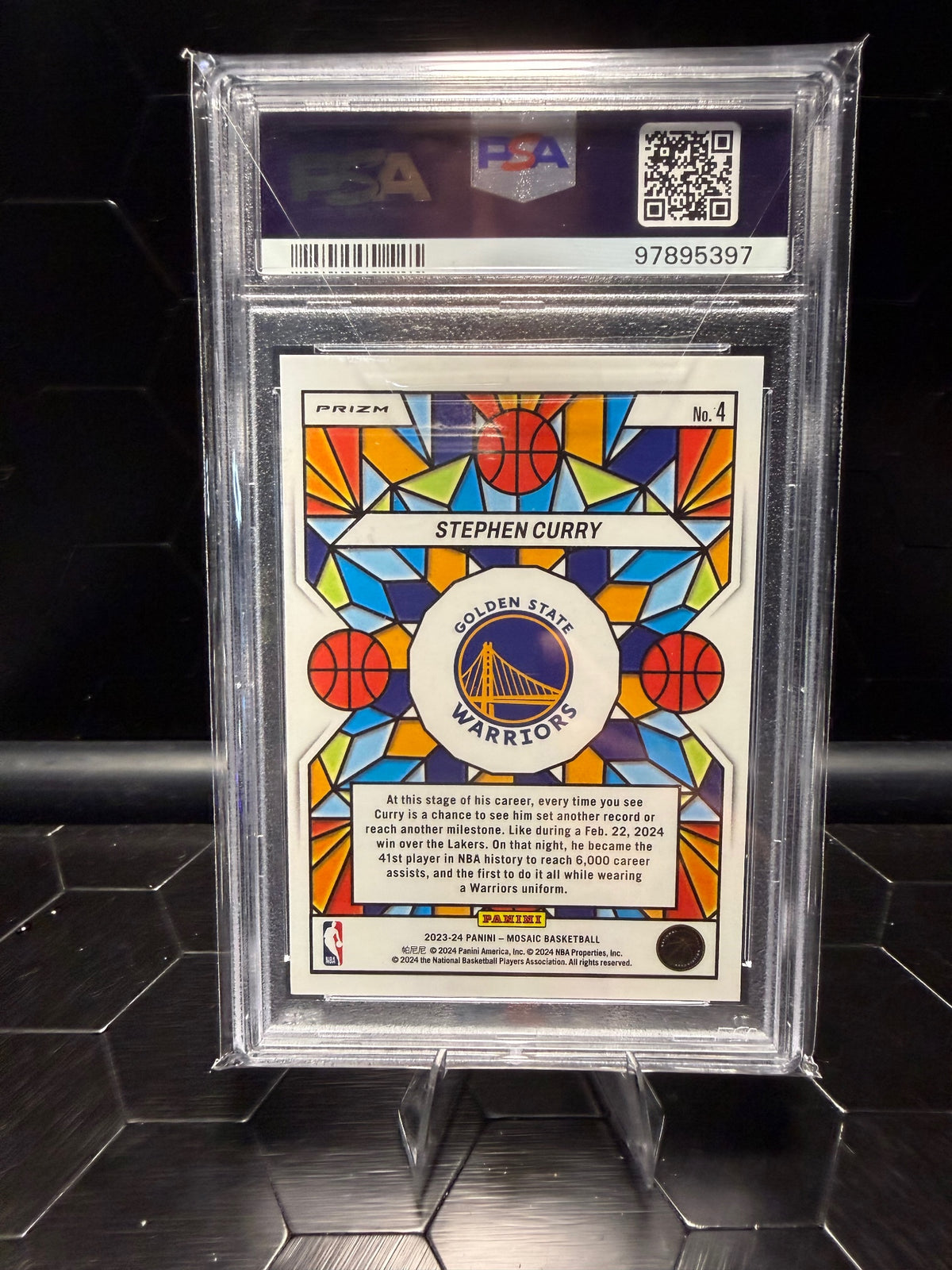 2023-24 Panini Mosaic Stephen Curry #4 Stained Glass PSA 9