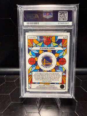 2023-24 Panini Mosaic Stephen Curry #4 Stained Glass PSA 9
