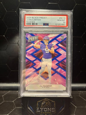 2024 Panini Black Friday J.J. McCarthy #RC13 Blue RC 48/50 PSA 10