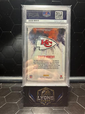 2024 Panini Phoenix Xavier Worthy #CB-XWY Color Blast RC PSA 9