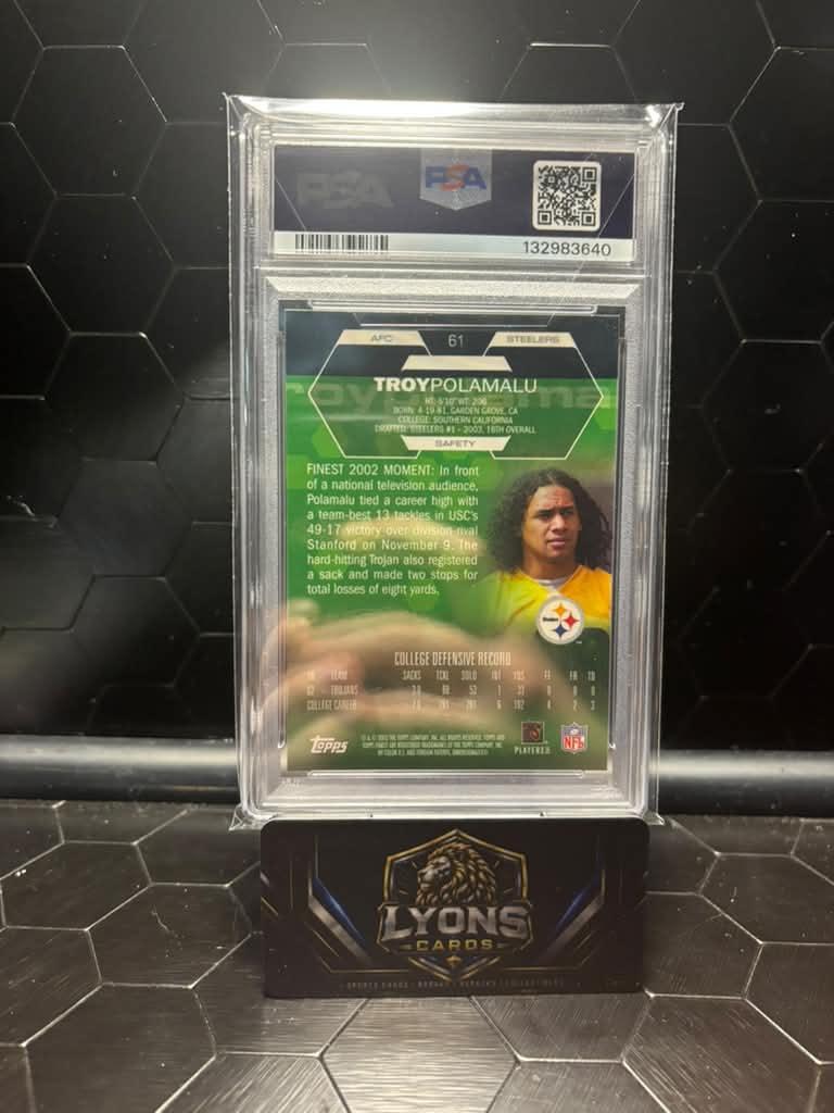 2003 Finest Troy Polamalu #61 RC PSA 10