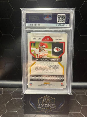 2021 Panini Prizm Patrick Mahomes II #190 Red Wave 049/149 PSA 10
