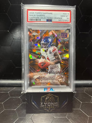 2025 Topps Sapphire #SS-8 Malik Nabers Sapphire Selections Orange /25 PSA 10