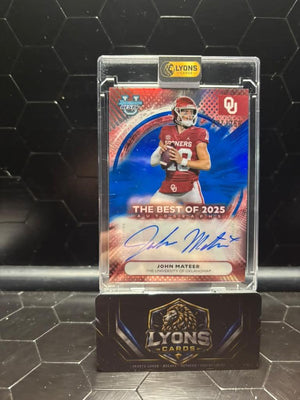 2025 Bowman's Best John Mateer #BOA-JMA Best of 2025 Blue Auto /150