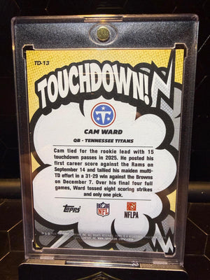 2026 Topps Flagship #TD-13 Cam Ward Touchdown!