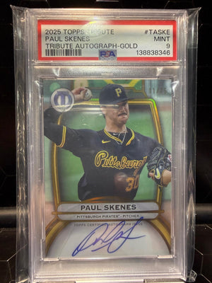 2025 Topps Tribute Paul Skenes #TA-SKE Gold Autograph /75 PSA 9