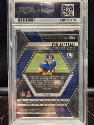 2025 Panini Mosaic Cam Skattebo #305 Rookie Autographs Red /199 PSA 9