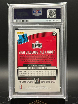 2018-19 Panini Donruss #162 Shai Gilgeous-Alexander Yellow Flood PSA 10