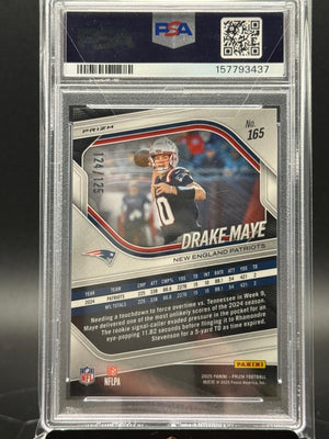 2025 Panini Prizm #165 Drake Maye No Huddle Blue /125 PSA 10