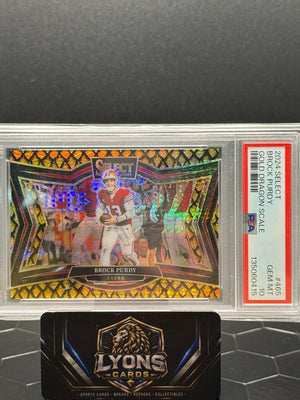 2024 Panini Select #465 Brock Purdy Gold Dragon Scale /15 PSA 10