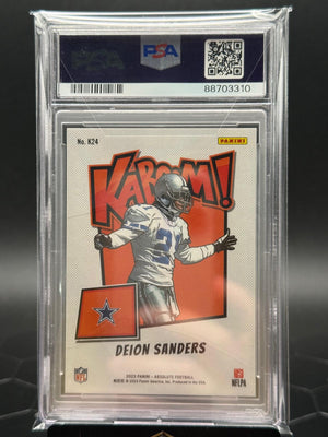 2023 Panini Absolute Deion Sanders #K24 Vertical Kaboom! SSP PSA 10