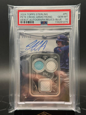 2024 Topps Sterling #PC Pete Crow-Armstrong Debut Auto Relics Blue /10 PSA 10