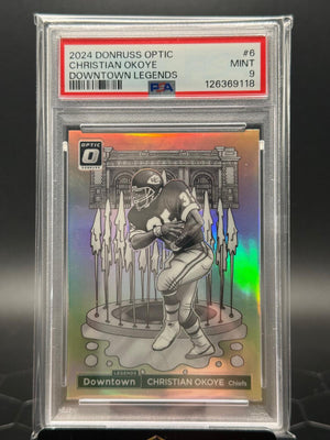 2024 Panini Donruss Optic #6 Christian Okoye Downtown Legends PSA 9