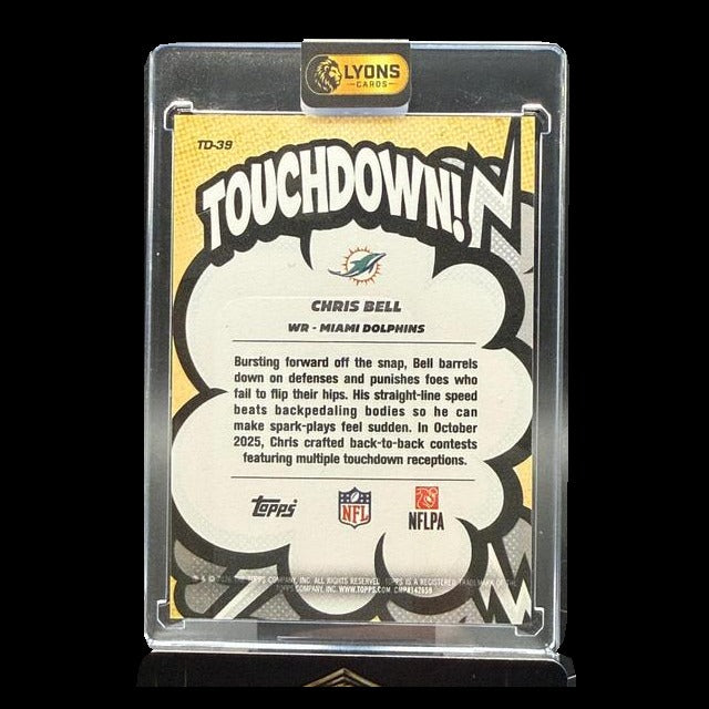 2026 Topps Flagship Chris Bell #TD-39 Touchdown SSP RC Miami Dolphins