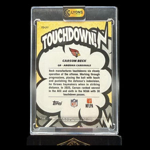 2026 Topps Flagship Carson Beck #TD-31 Touchdown SSP RC Arizona Cardinals