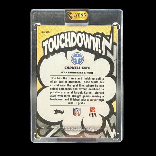 2026 Topps Flagship Carnell Tate #TD-35 Touchdown SSP RC Tennessee Titans